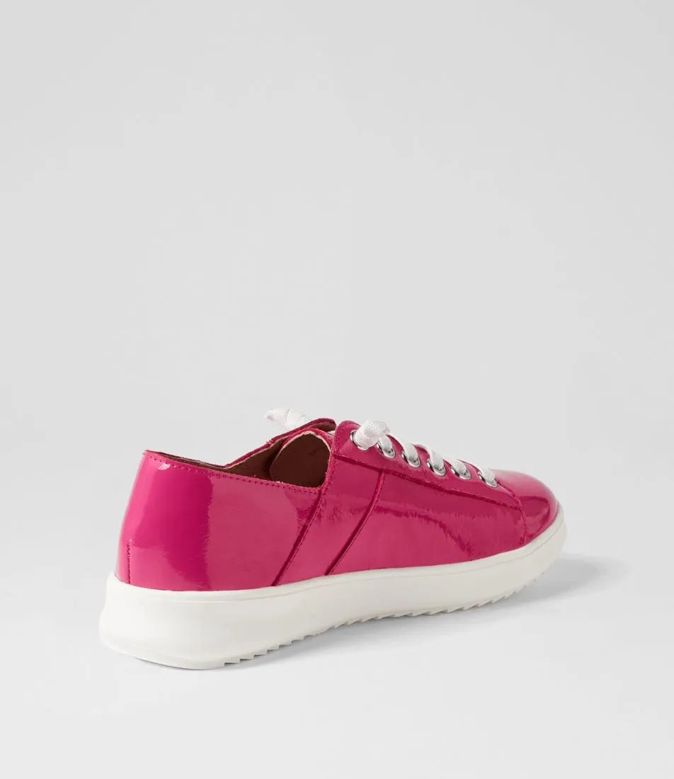 SUPERSOFT Zaylah Fuchsia White Patent Leather Sneakers