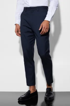 Tapered Herringbone Suit Trousers