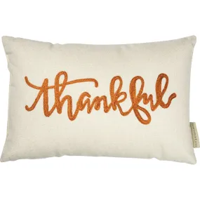 Thankful Embroidered Pillow