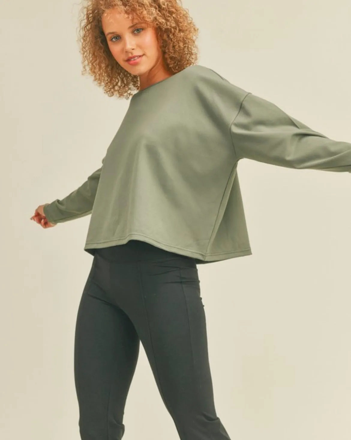 The Kim Cropped Workout Pullover