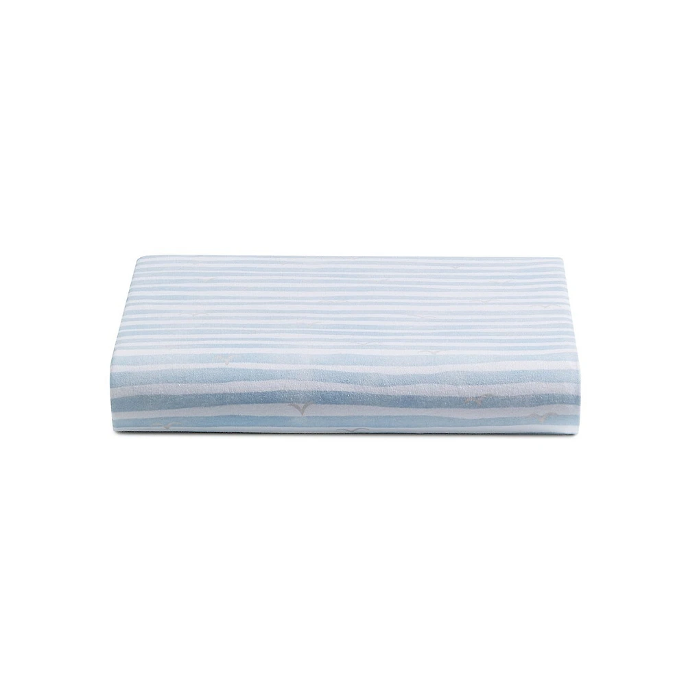 The Living Textiles Up And Up Away Striped Cotton Fitted Crib Sheet