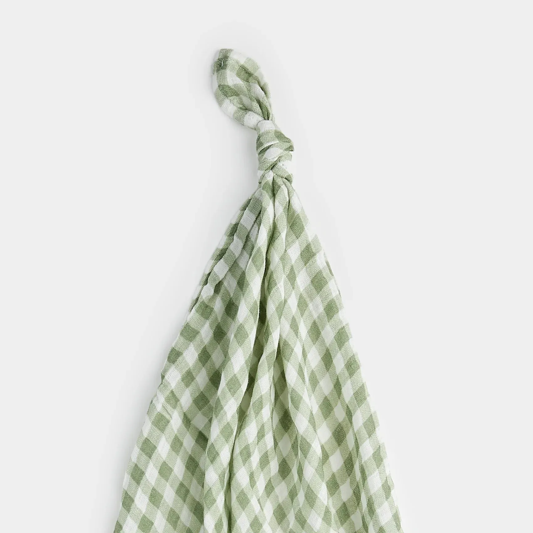 The Muslin Swaddle Blanket - Gingham Print Green