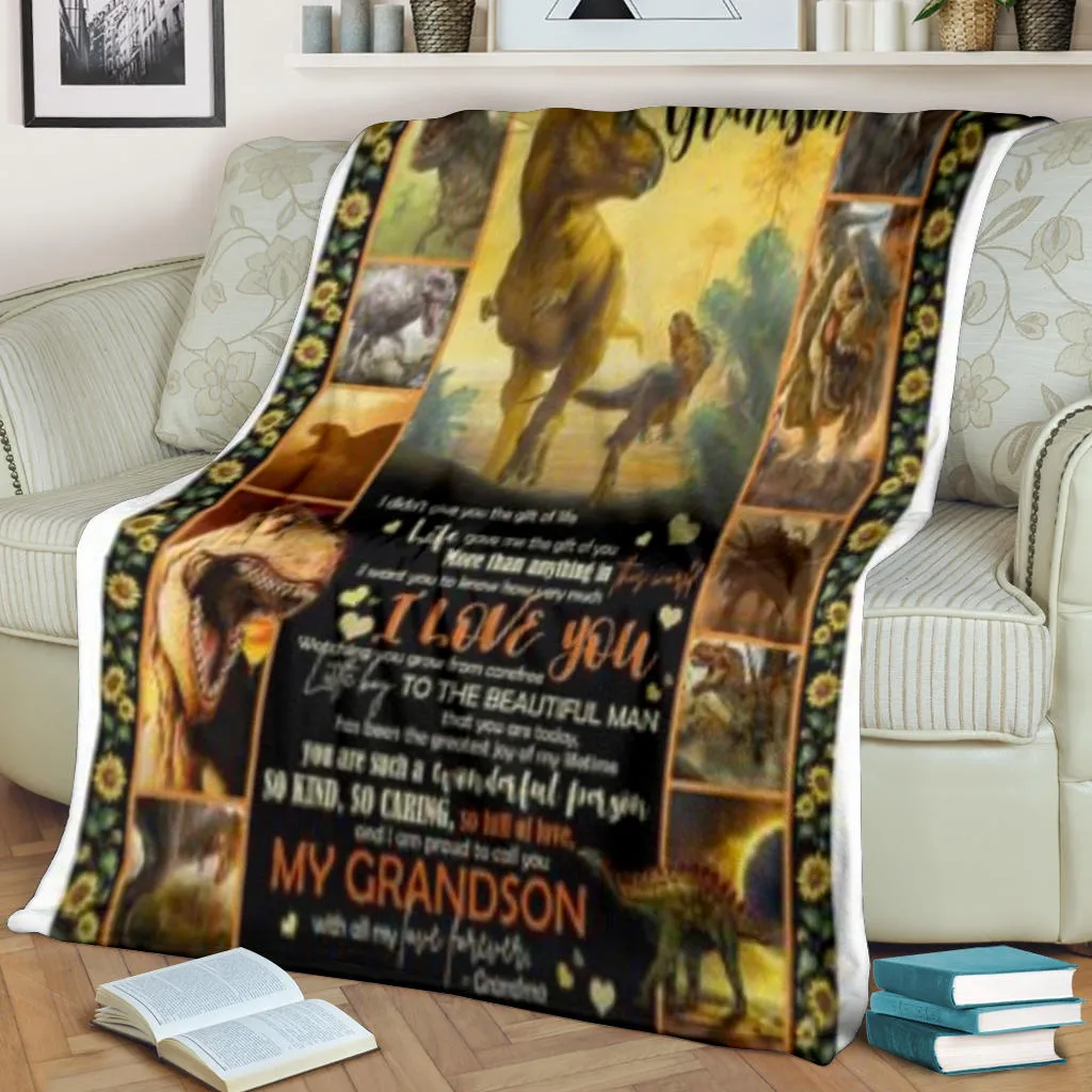 To My Grandson Premium Blanket