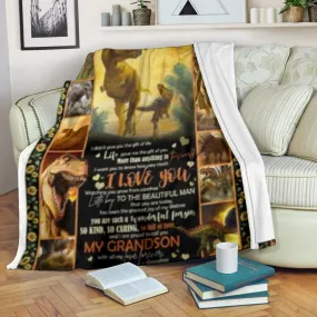 To My Grandson Premium Blanket