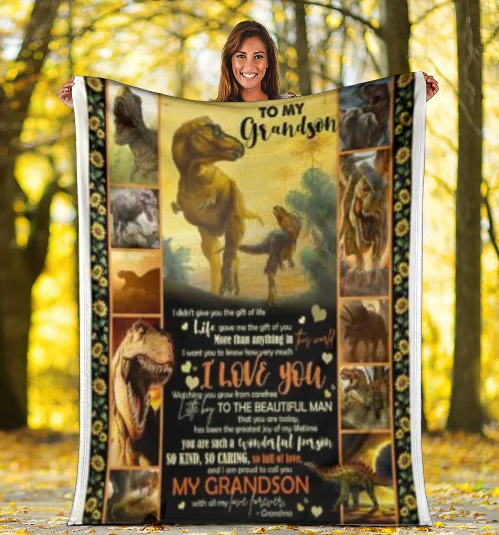 To My Grandson Premium Blanket