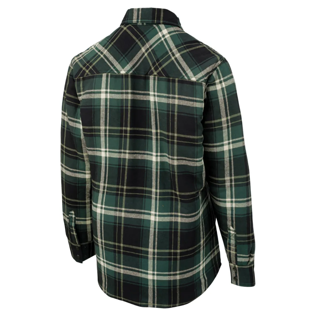 Tough Duck WS11 Women's Quilt-Lined Flannel Shirt - Black/Green Plaid