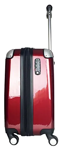 Trendy Flyer Carryon Travel Bag Rolling 4 Wheel Spinner Lightweight Luggage Case Red