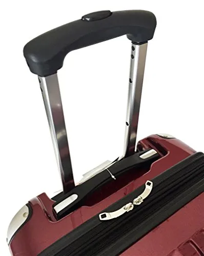 Trendy Flyer Carryon Travel Bag Rolling 4 Wheel Spinner Lightweight Luggage Case Red