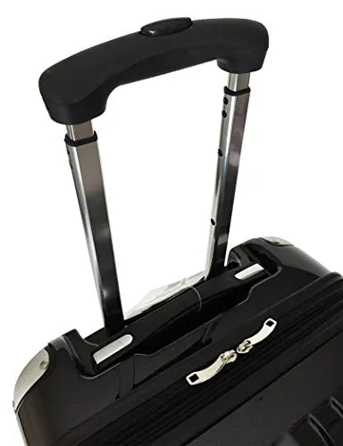 Trendy Flyer Carryon Travel Bag Rolling 4 Wheel Spinner Luggage Case Black