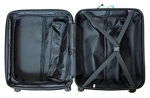 Trendy Flyer Carryon Travel Bag Rolling 4 Wheel Spinner Luggage Case Black