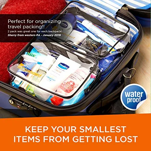 TSA Approved Toiletry Bag - Organized Explorers Clear Travel Toiletry Bag 2 pack - for Carry On