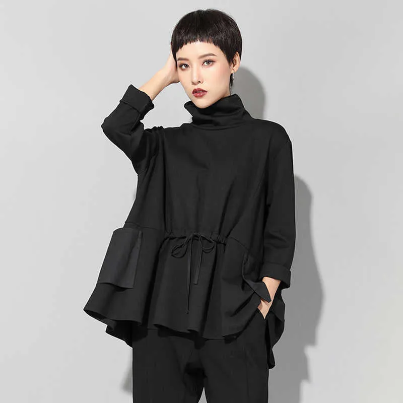 Tsyua Drawstring Turtleneck Sweatshirt