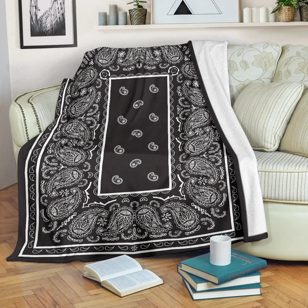 Ultra Plush Smokey Gray Bandana Premium Blanket