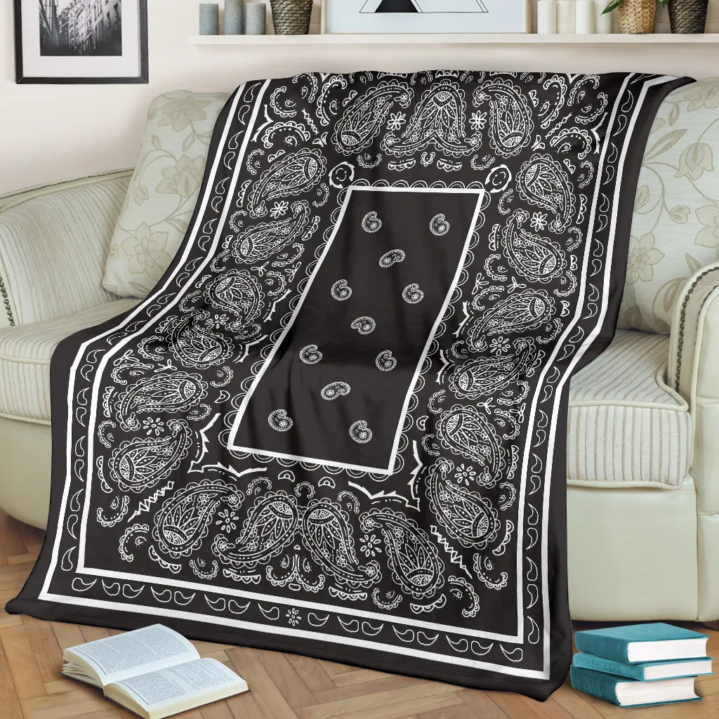 Ultra Plush Smokey Gray Bandana Premium Blanket