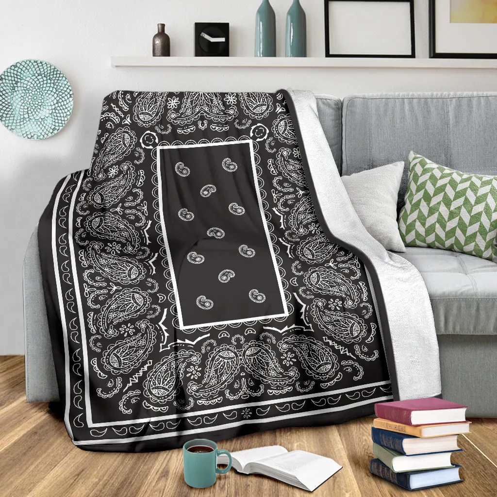 Ultra Plush Smokey Gray Bandana Premium Blanket