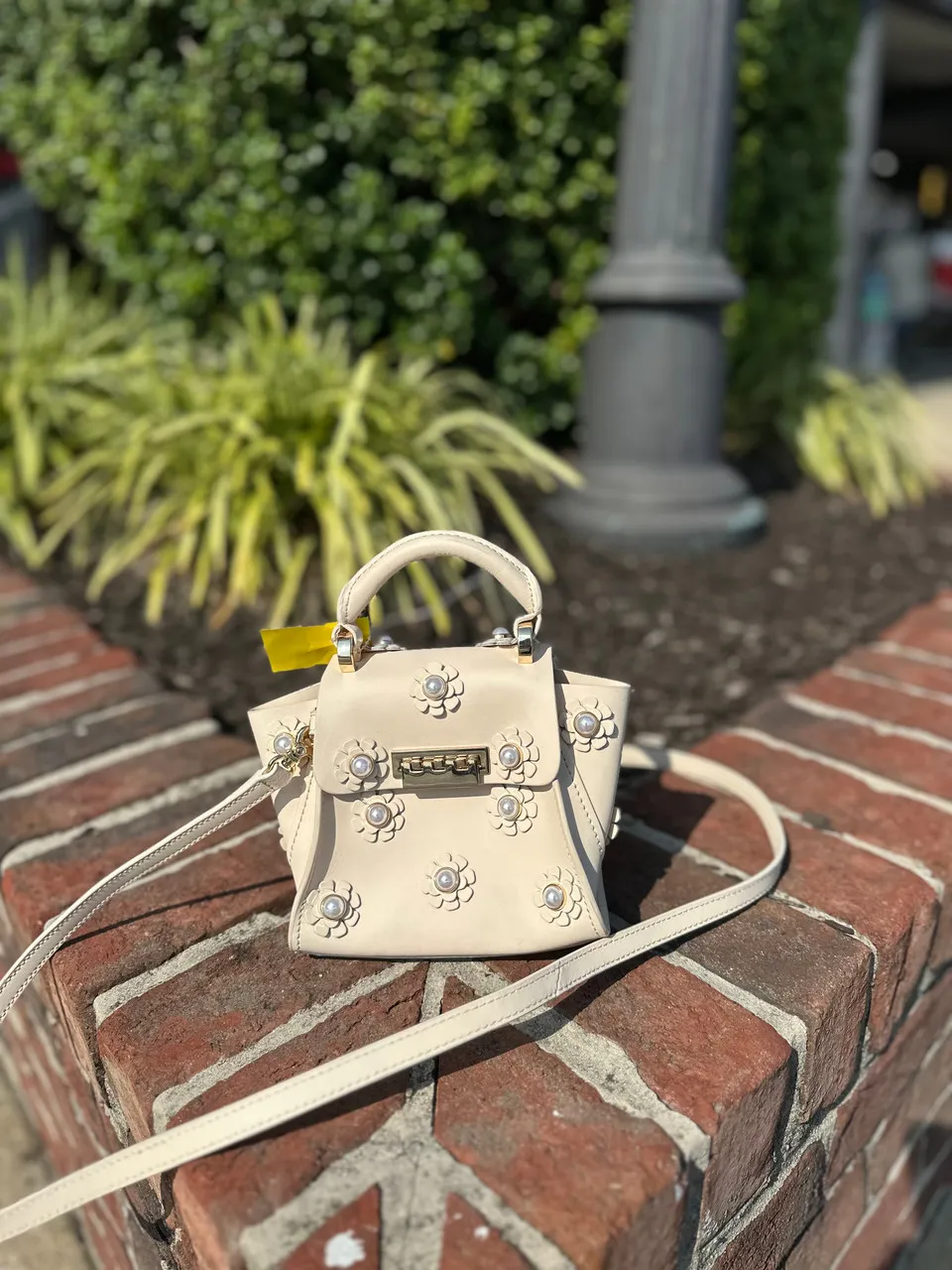 Used Zac Zac Posen Ertha Mini Top Handle Floral Studded Crossbody 60067-S000668962