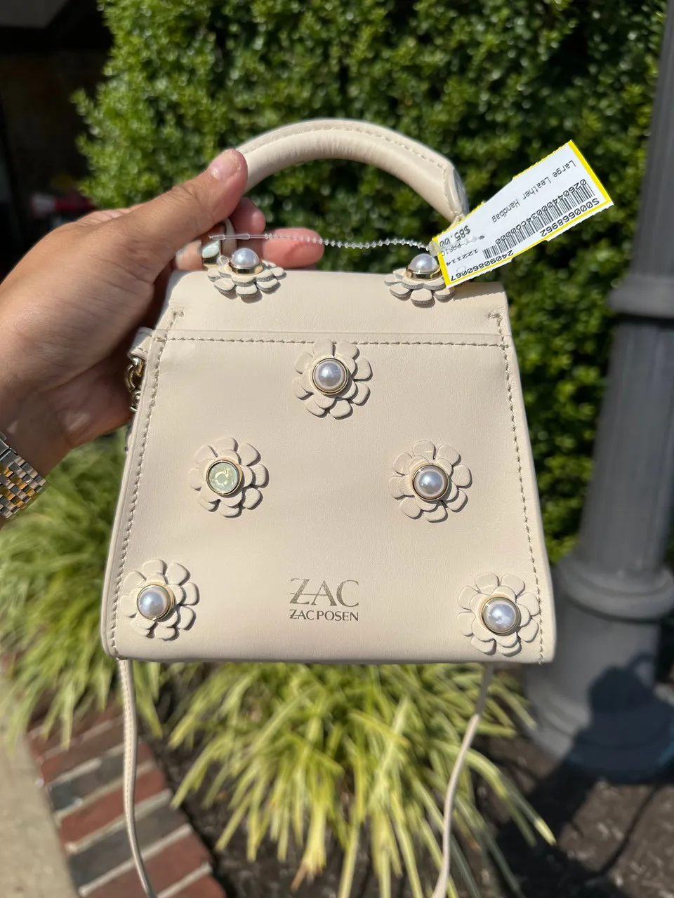 Used Zac Zac Posen Ertha Mini Top Handle Floral Studded Crossbody 60067-S000668962