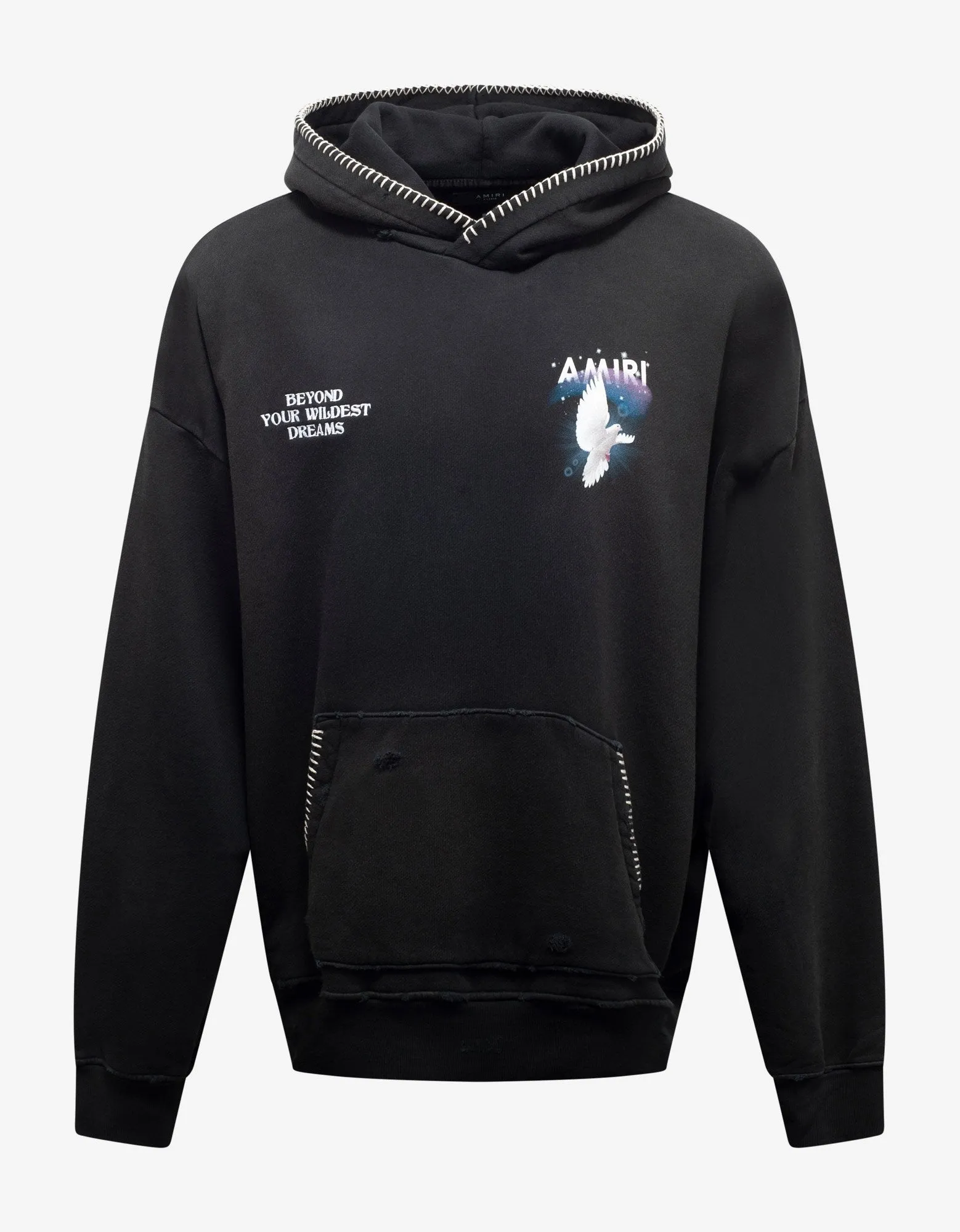 Washed Black Eternal Dove Oversized Hoodie -