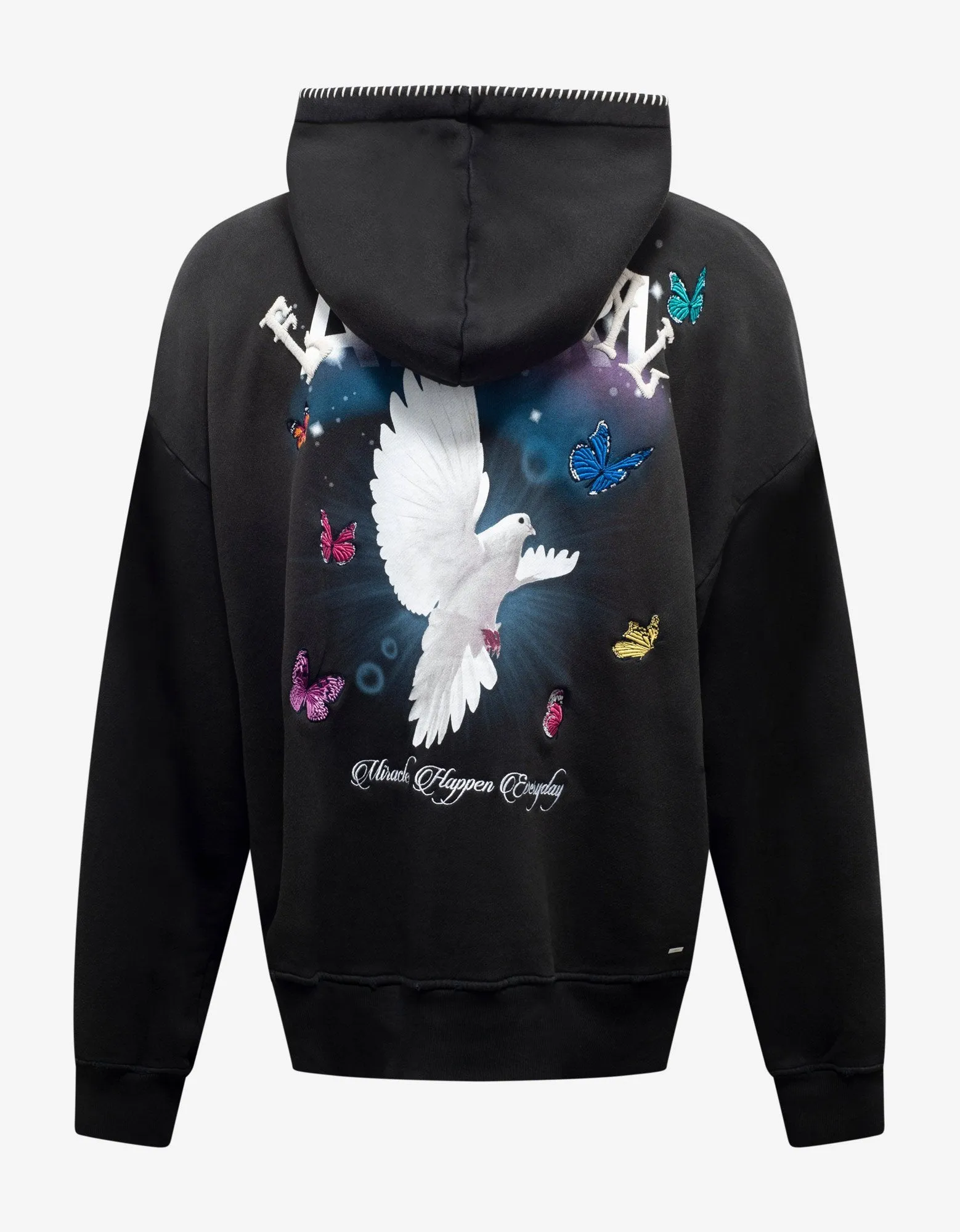 Washed Black Eternal Dove Oversized Hoodie -