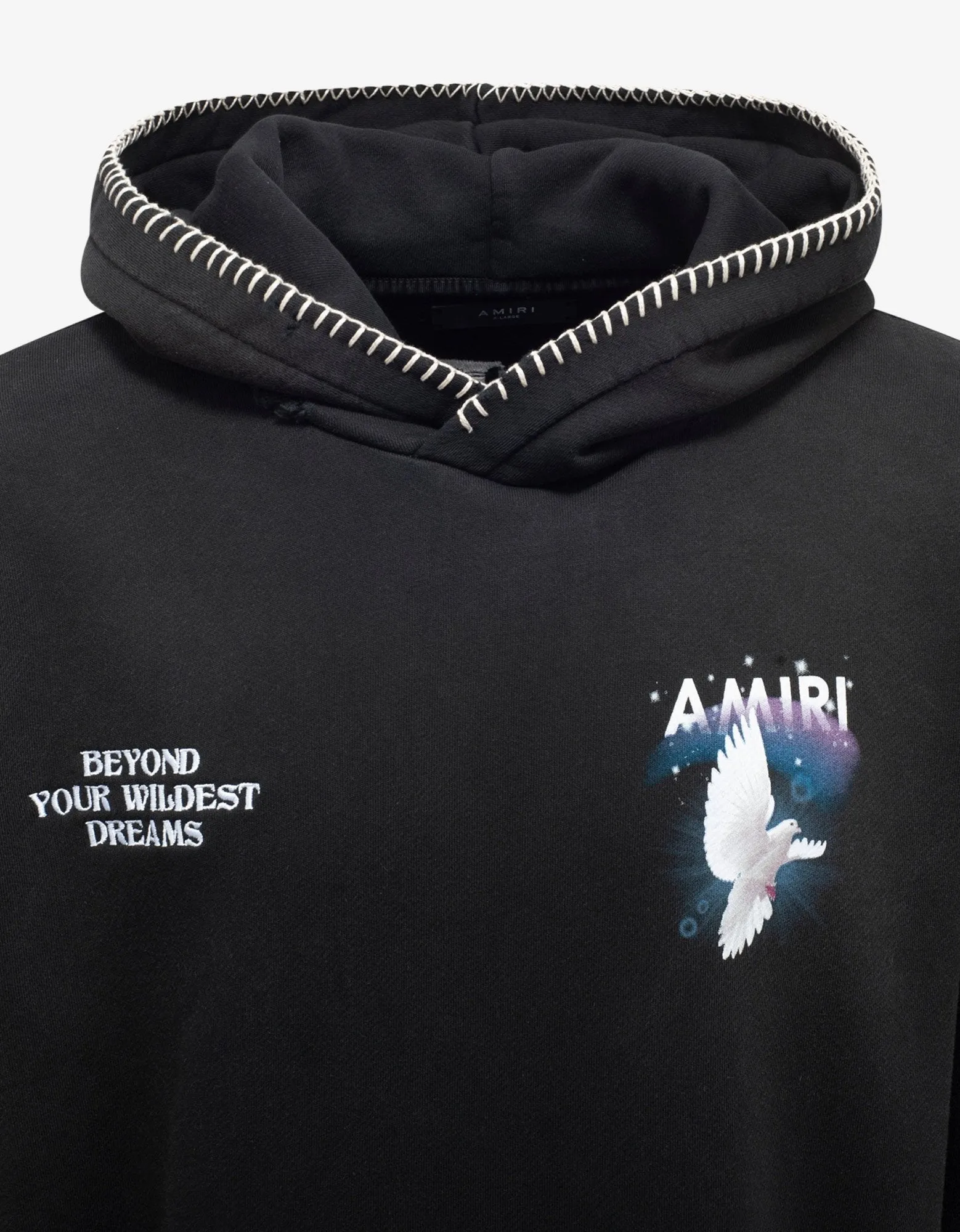 Washed Black Eternal Dove Oversized Hoodie -