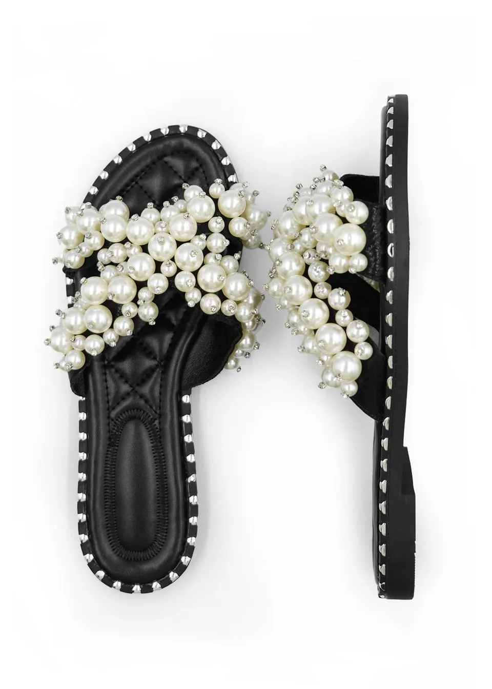 Where's That From Iona Wide Fit Black Pearl Sandals