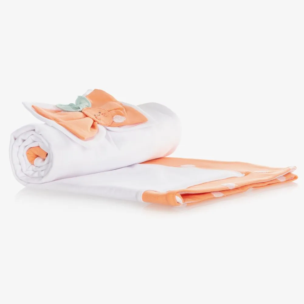 White & Orange Blanket (80cm)