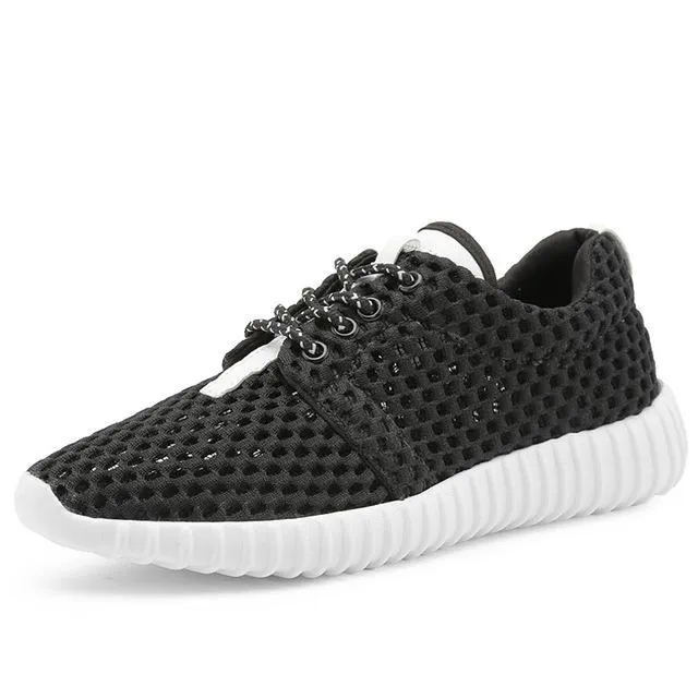 White Breathable Mesh Summer Running Sneaker Shoes for Women