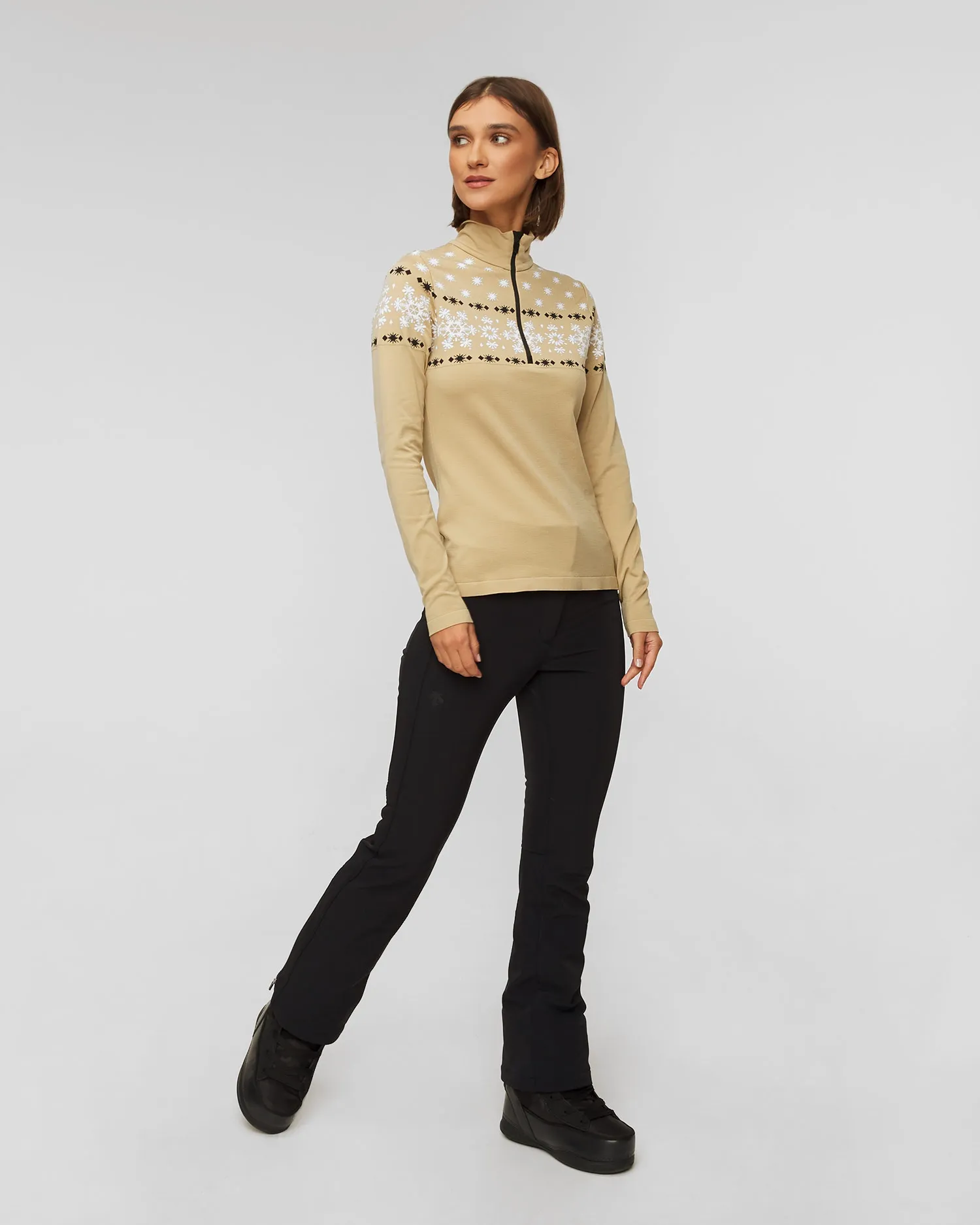 Women's beige ski turtleneck Newland Inanna N46384-142