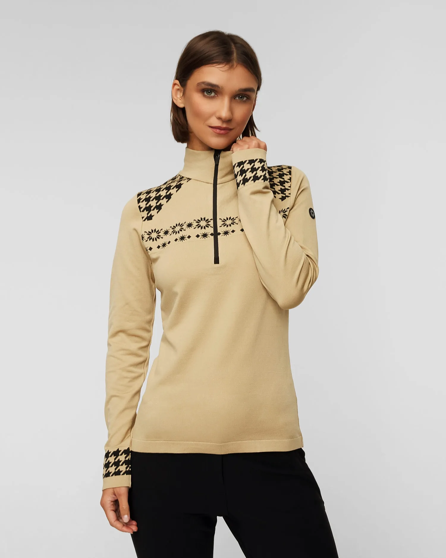 Women's beige technical turtleneck Newland Ifigenia N46382-142