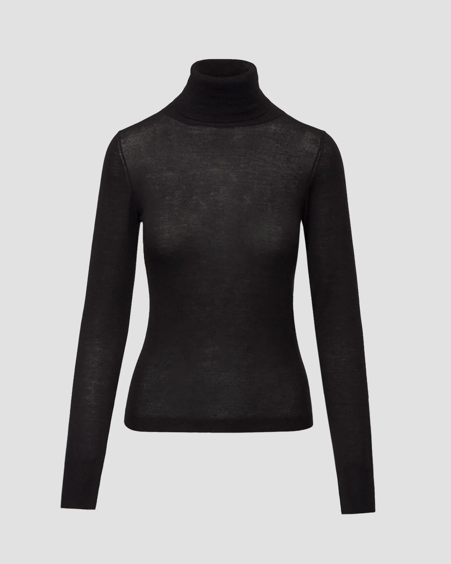 Women's black cashmere turtleneck jumper Allude 70004-90