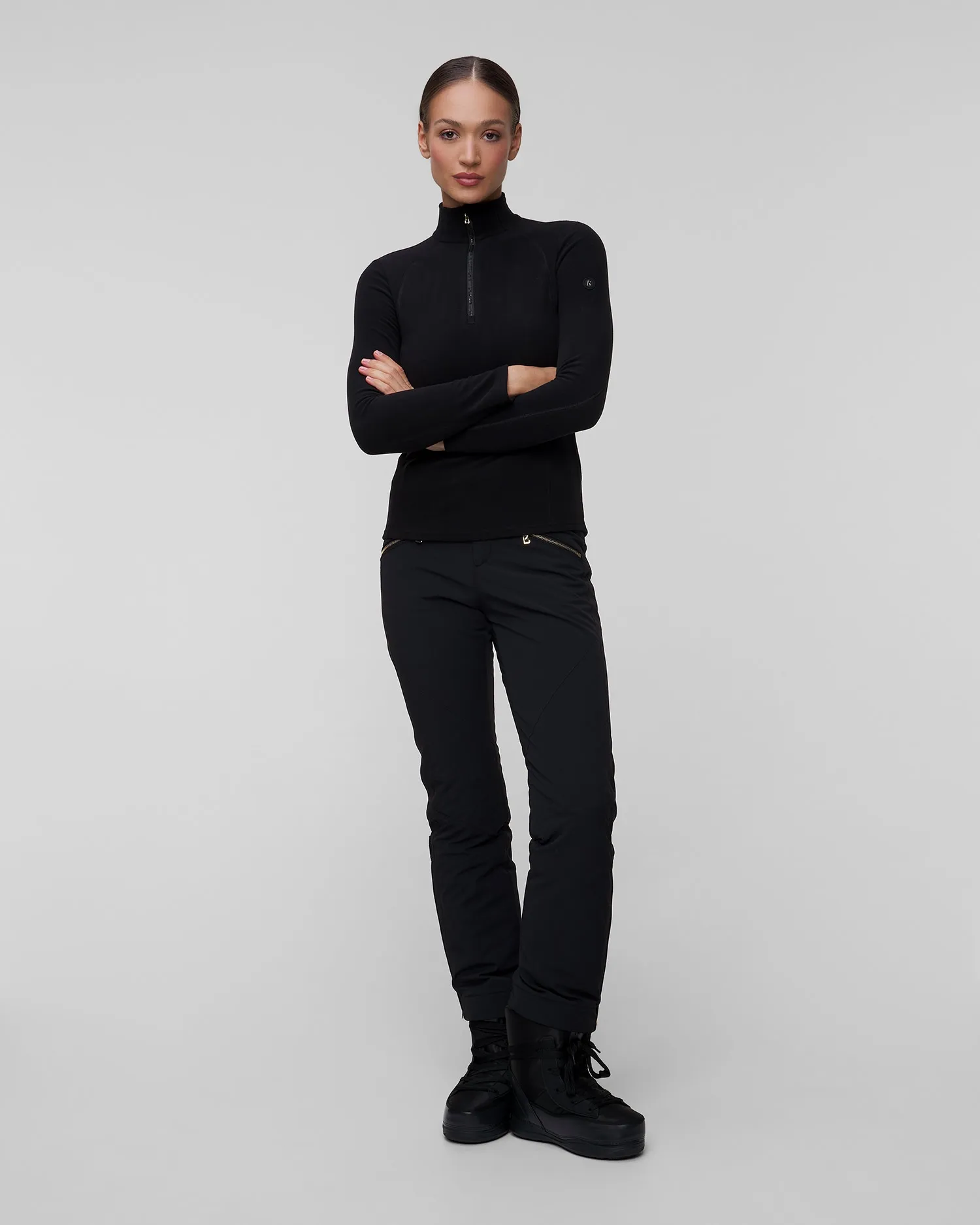 Women's black ski turtleneck BOGNER Medita1  51744887-26