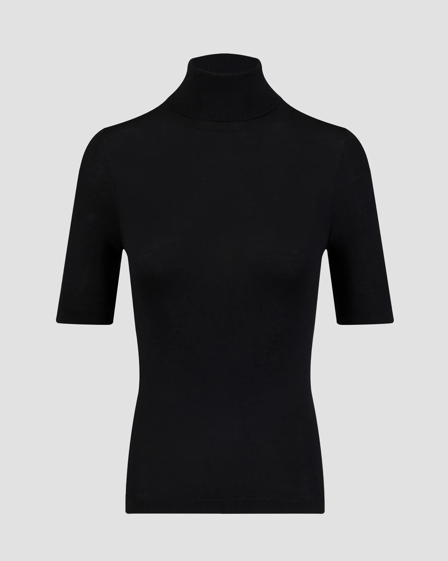 Women's black wool turtleneck jumper Allude 64011-490