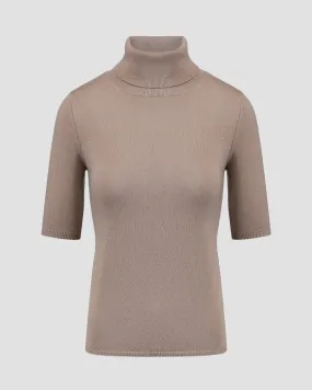 Women's brown cashmere turtleneck jumper Allude 11108-85