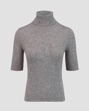 Women's grey cashmere turtleneck jumper Allude 11108-83