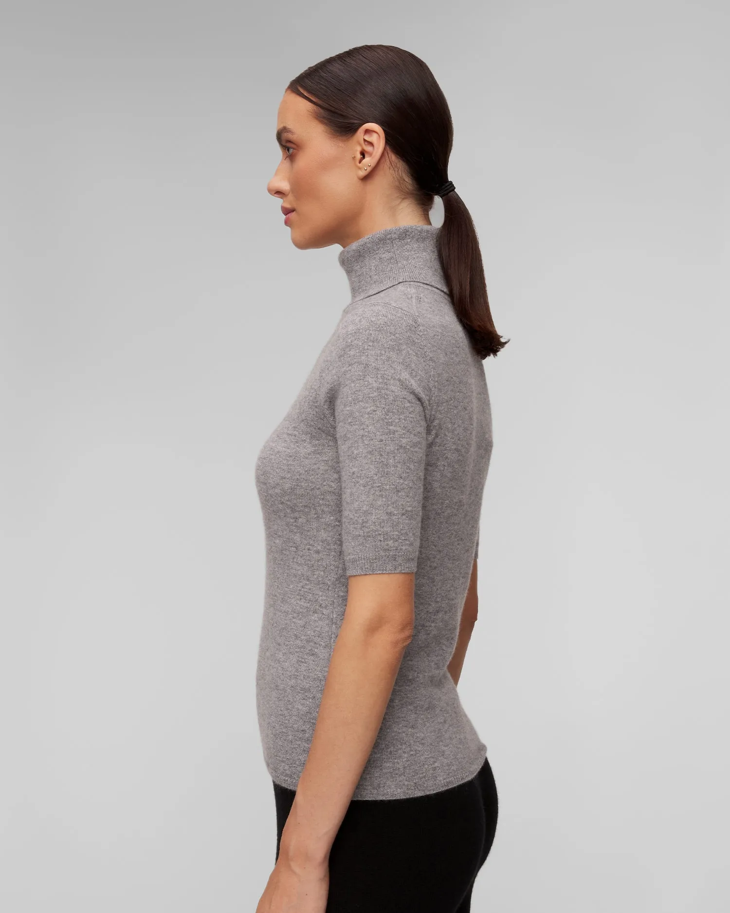 Women's grey cashmere turtleneck jumper Allude 11108-83