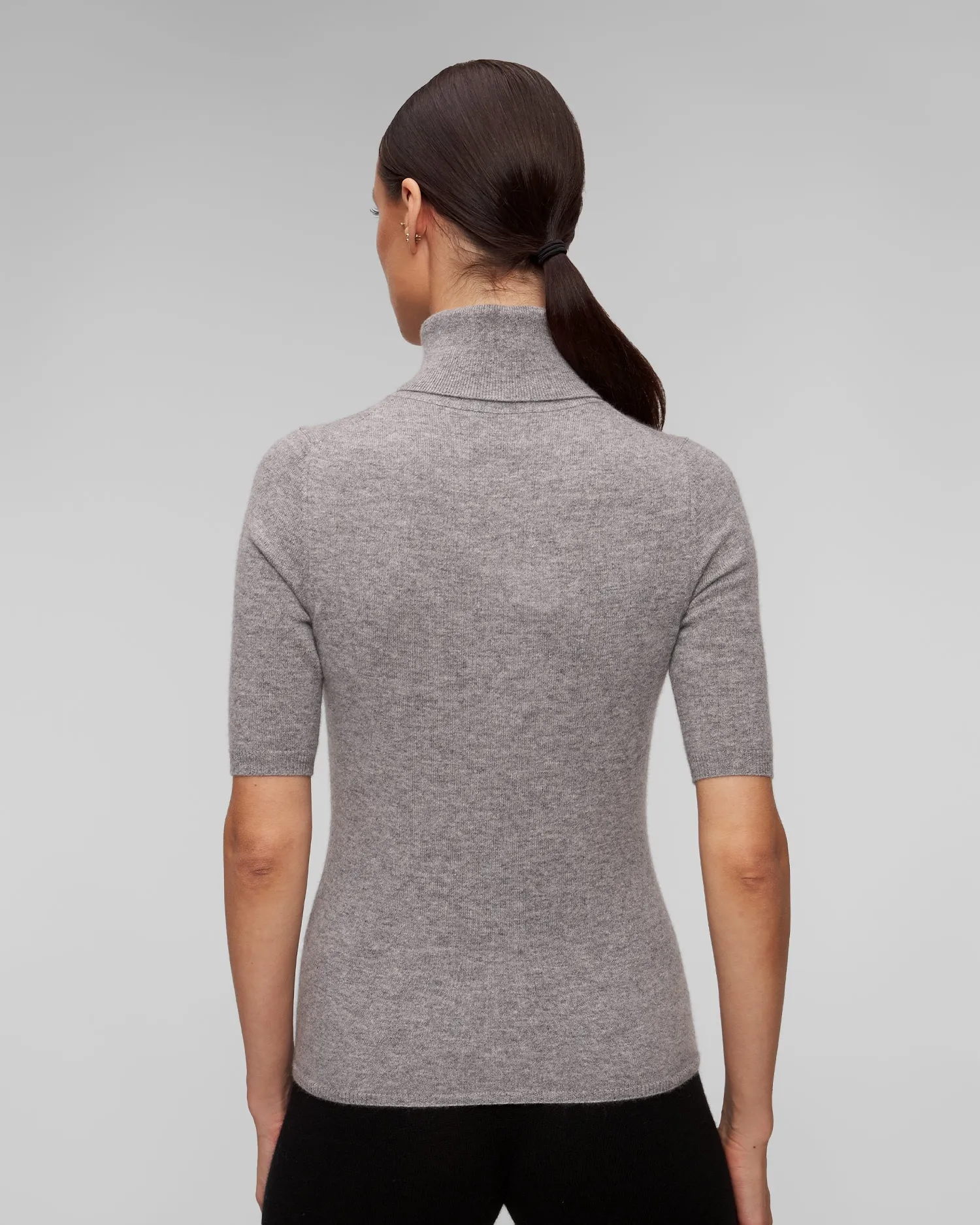 Women's grey cashmere turtleneck jumper Allude 11108-83