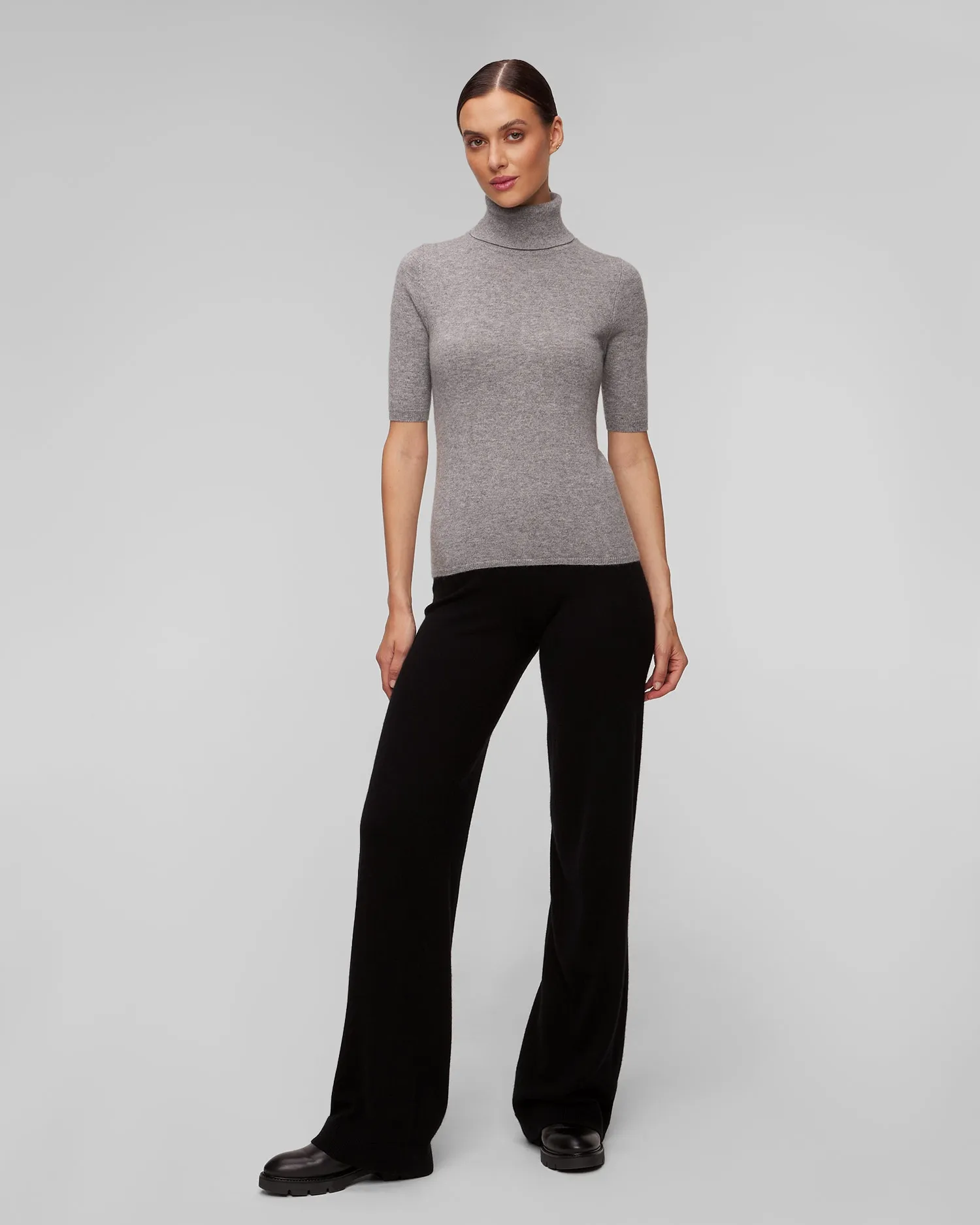 Women's grey cashmere turtleneck jumper Allude 11108-83