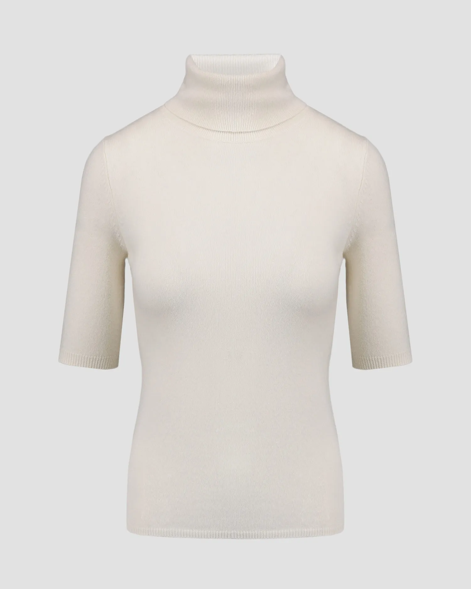 Women's white cashmere turtleneck jumper Allude 11108-40