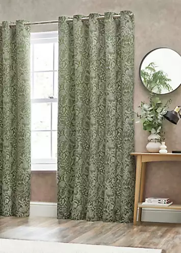 Wylder Nature Bali Lined Eyelet Jacquard Curtains | Kaleidoscope