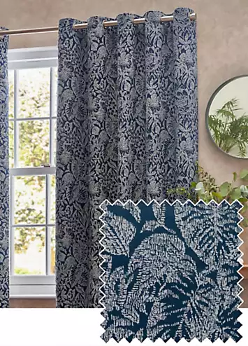 Wylder Nature Bali Lined Eyelet Jacquard Curtains | Kaleidoscope