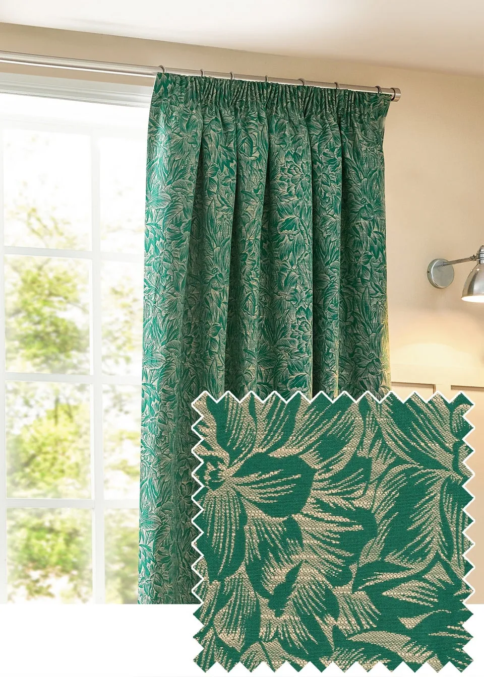 Wylder Nature Grantley Jacquard Pencil Pleat Curtains