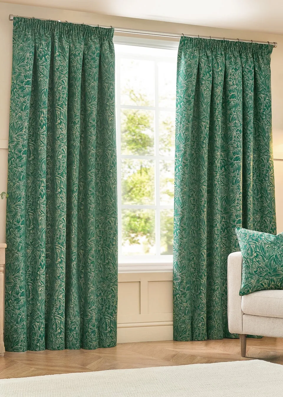 Wylder Nature Grantley Jacquard Pencil Pleat Curtains