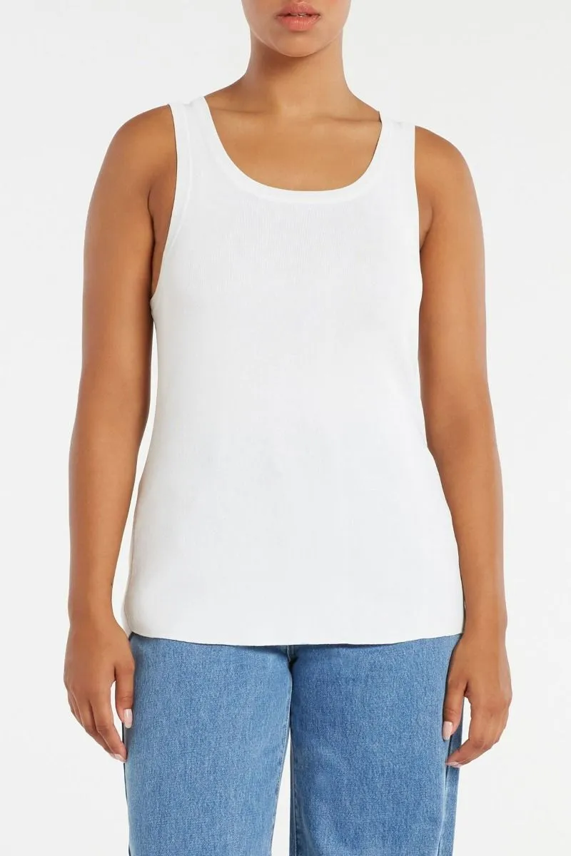 Zulu & Zephyr Wayfarer Knit Tank White